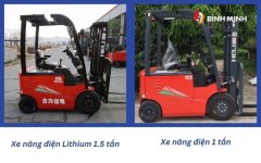 Xe nang dien lithium 15 tan va xe nang dien 1 tan