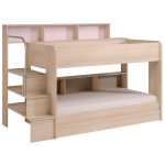 Bibop 3 Sleeper Bunk Bed Light Acacia by Parisot Kids Children Furniture Cutout